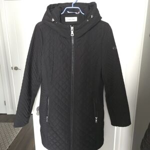 Calvin Klein Women's Black Quilted Jacket Size L
